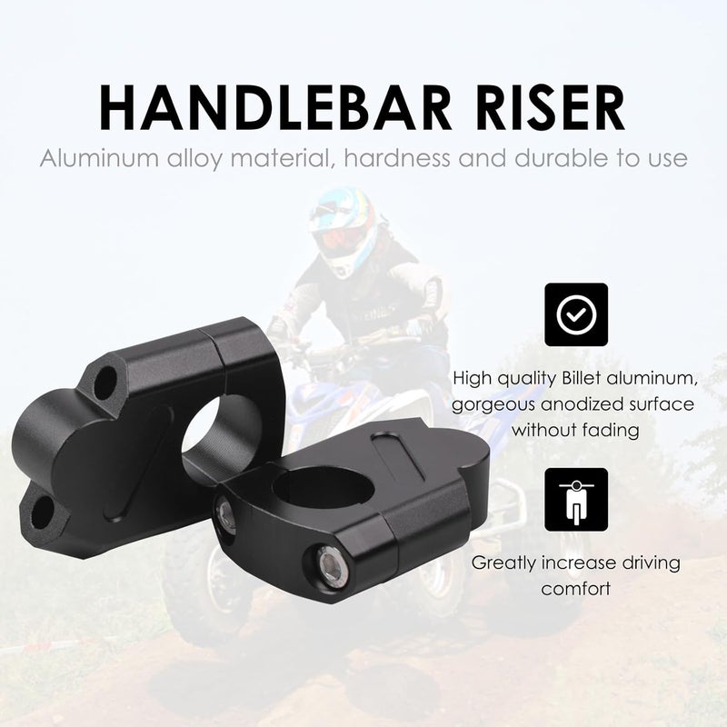 Feiteplus 28mm 1 1/8" Handlebar Bar Risers Motorcycle Bar Clamps Riser For Motorbike Pit Dirt Bikes Black Riser Height 38mm (1.5 "), 18mm (0.71") Backward or Forward, CNC Billet Aluminum - Image 4